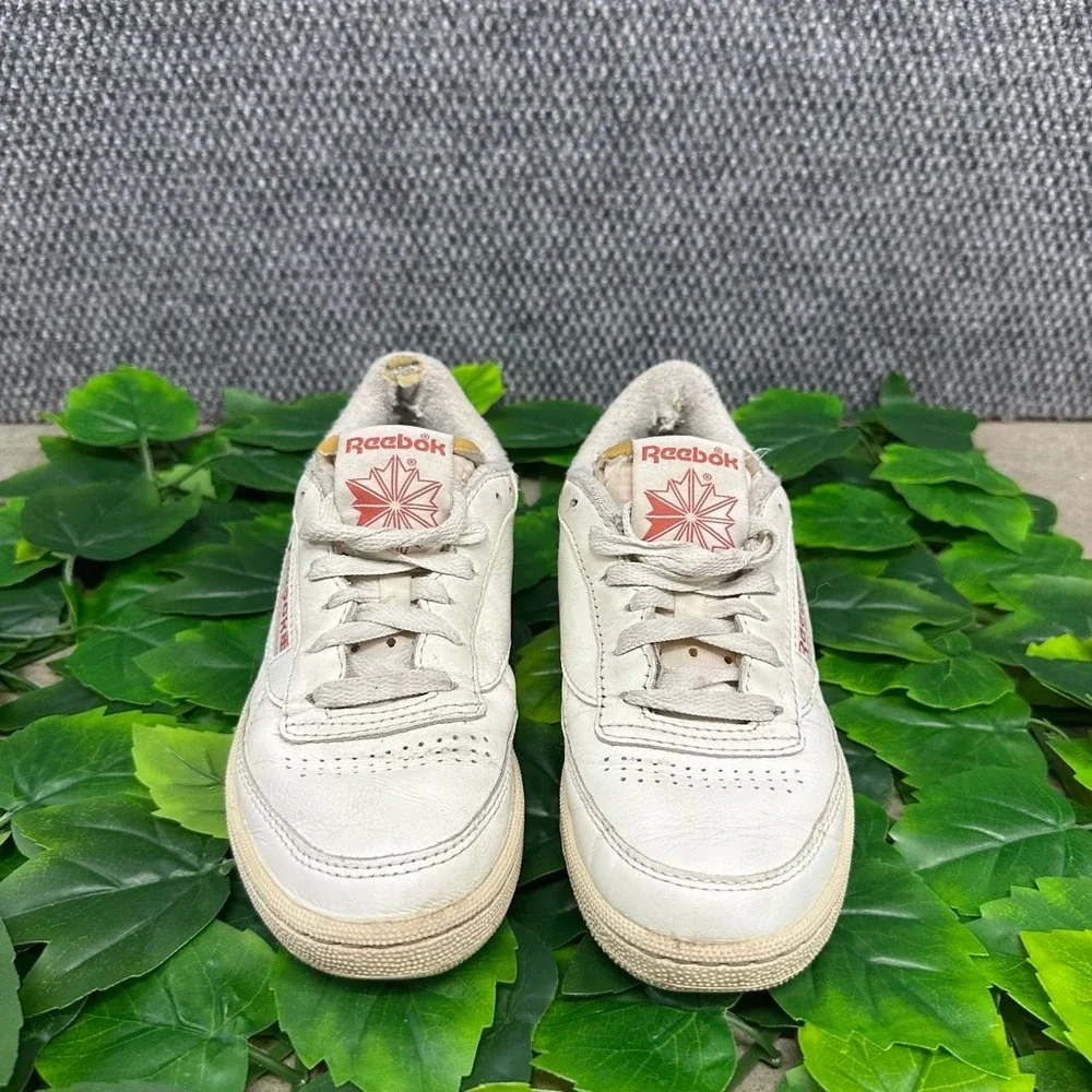 Reebok The Athlete's Shoe White Red Leather Sneakers